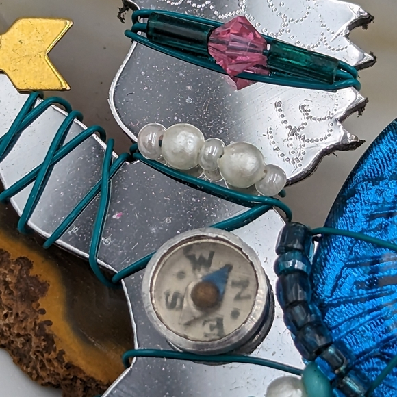 LizTech Artisan '93 Compass Heart Arrow Cupid Brooch Pin, Signed - Picture 7 of 10